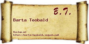 Barta Teobald névjegykártya